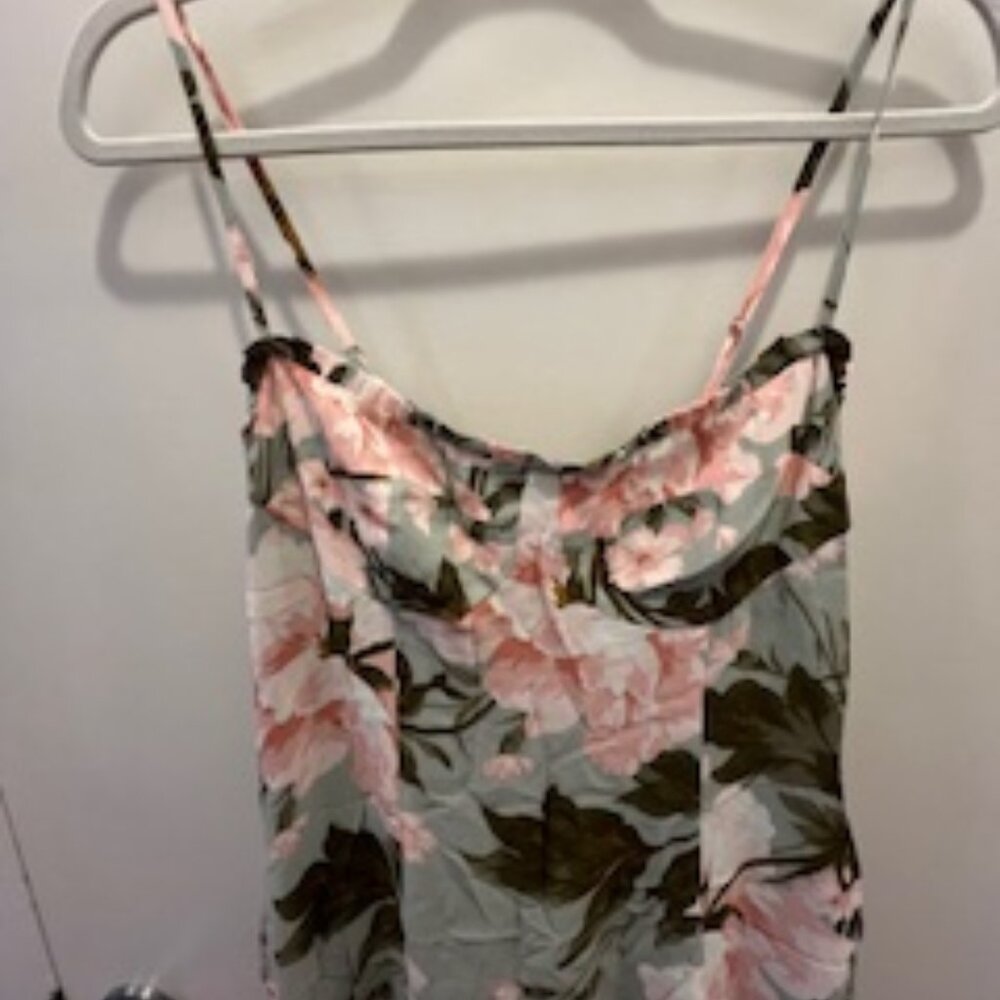 **PRICE DROP** Reformation Floral Midi Slip Dress with Ruffle Hem – Size 6
